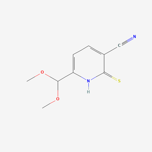 6-(DIMETHOXYMETHYL)-2-MERCAPTONICOTINONITRILE chemical structure 6-(DIMETHOXYMETHYL)-2-MERCAPTONICOTINONITRILE (CAS: 175277-23-3) - Chemical Structure and Molecular Formula