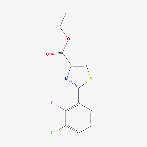 ETHYL 2-(2,3-DICHLOROPHENYL)-1,3-THIAZOLE-4-CARBOXYLATE chemical structure ETHYL 2-(2,3-DICHLOROPHENYL)-1,3-THIAZOLE-4-CARBOXYLATE (CAS: 175276-86-5) - Chemical Structure and Molecular Formula