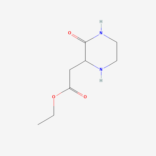 ETHYL 2-(3-OXO-2-PIPERAZINYL)ACETATE chemical structure ETHYL 2-(3-OXO-2-PIPERAZINYL)ACETATE (CAS: 33422-35-4) - Chemical Structure and Molecular Formula