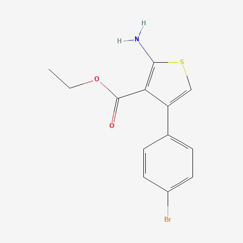 ETHYL 2-AMINO-4-(4-BROMOPHENYL)-3-THIOPHENECARBOXYLATE chemical structure ETHYL 2-AMINO-4-(4-BROMOPHENYL)-3-THIOPHENECARBOXYLATE (CAS: 306934-99-6) - Chemical Structure and Molecular Formula