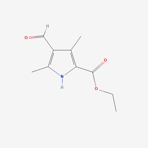 ETHYL 4-FORMYL-3,5-DIMETHYL-1H-PYRROLE-2-CARBOXYLATE chemical structure ETHYL 4-FORMYL-3,5-DIMETHYL-1H-PYRROLE-2-CARBOXYLATE (CAS: 2199-64-6) - Chemical Structure and Molecular Formula