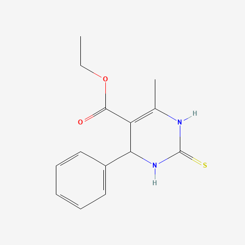 ETHYL 6-METHYL-4-PHENYL-2-THIOXO-1,2,3,4-TETRAHYDROPYRIMIDINE-5-CARBOXYLATE chemical structure ETHYL 6-METHYL-4-PHENYL-2-THIOXO-1,2,3,4-TETRAHYDROPYRIMIDINE-5-CARBOXYLATE (CAS: 33458-26-3) - Chemical Structure and Molecular Formula