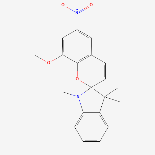 8-methoxy-1',3',3'-trimethyl-6-nitrospiro[chromene-2,2'-indole chemical structure 8-methoxy-1',3',3'-trimethyl-6-nitrospiro[chromene-2,2'-indole (CAS: 1498-89-1) - Chemical Structure and Molecular Formula