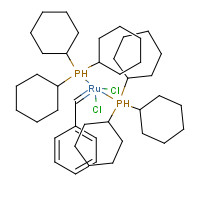 Benzylidene-bis(tricyclohexylphosphine)dichlororuthenium (CAS: 172222-30-9) - Chemical Structure and Molecular Formula 
