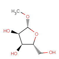 Methyl beta-D-ribofuranoside (CAS: 7473-45-2) - Chemical Structure and Molecular Formula 