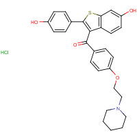 Raloxifene hydrochloride (CAS: 82640-04-8) - Chemical Structure and Molecular Formula 