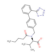 3-Methyl-2-[pentanoyl-[[4-[2-(2H-tetrazol-5-yl)phenyl]phenyl]methyl]amino]-butanoic acid (CAS: 137862-53-4) - Chemical Structure and Molecular Formula 