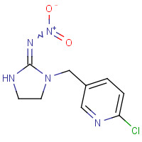 1-((6-Chloro-3-pyridinyl)methyl)-N-nitro-imidazolidinimine (CAS: 138261-41-3) - Chemical Structure and Molecular Formula 