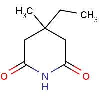 3-ETHYL-3-METHYLGLUTARIMIDE (CAS: 64-65-3) - Chemical Structure and Molecular Formula 