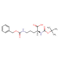 N-tert-Butoxycarbonyl-N'-benzyloxycarbonyl-L-ornithine (CAS: 2480-93-5) - Chemical Structure and Molecular Formula 