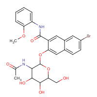 NAPHTHOL AS-BI N-ACETYL-BETA-D-GLUCOSAMINIDE (CAS: 3395-37-7) - Chemical Structure and Molecular Formula 
