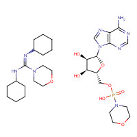 ADENOSINE 5'-MONOPHOSPHO-MORPHOLIDATE 4-MORPHOLINE-N,N'-DICYCLOHEXYLCARBOXAMIDINE SALT (CAS: 24558-92-7) - Chemical Structure and Molecular Formula 