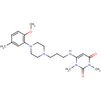 6-[[3-[4-(2-Methoxyphenyl)-1-piperazinyl]propyl]amino]-1,3-dimethyluracil (CAS: 34661-75-1) - Chemical Structure and Molecular Formula 
