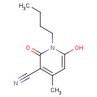 N-Butyl-3-cyano-6-hydroxy-4-methyl-2-pyridone (CAS: 39108-47-9) - Chemical Structure and Molecular Formula 