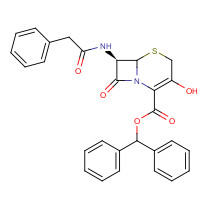 (6R,7R)-3-Hydroxy-8-oxo-7-[(phenylacetyl)amino]-5-thia-1-azabicyclo[4.2.0]oct-2-ene-2-carboxylic acid diphenyl methyl ester (CAS: 54639-48-4) - Chemical Structure and Molecular Formula 