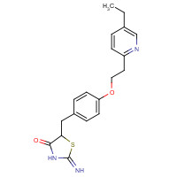 5-{4-[2-(5-Ethyl-2-pyridyl)ethoxy]benzyl}-2-imino-4-thiazolidinone (CAS: 105355-26-8) - Chemical Structure and Molecular Formula 