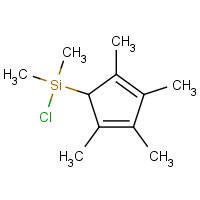 CHLORODIMETHYL(2,3,4,5-TETRAMETHYL-2,4-CYCLOPENTADIEN-1-YL)SILANE (CAS: 125542-03-2) - Chemical Structure and Molecular Formula 