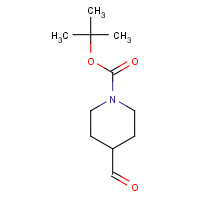 1-tert-Butoxycarbonyl-4-piperidinecarboxaldehyde (CAS: 137076-22-3) - Chemical Structure and Molecular Formula 