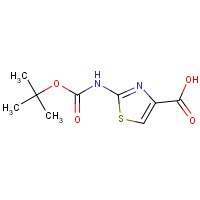 BOC-2-AMINO-4-THIAZOLE-CARBOXYLIC ACID (CAS: 83673-98-7) - Chemical Structure and Molecular Formula 