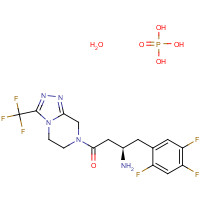 Sitagliptin Phosphate Monohydrate (CAS: 654671-77-9) - Chemical Structure and Molecular Formula 