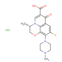 (3S)-9-Fluoro-2,3-dihydro-3-methyl-10-(4-methyl-1-piperazinyl)-7-oxo-7H-pyrido[1,2,3-de]-1,4-benzoxazine-6-carboxylic acid monohydrochloride (CAS: 177325-13-2) - Chemical Structure and Molecular Formula 