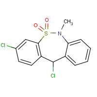 3,11-Dichloro-6,11-dihydro-6-methyldibenzo[c,f][1,2]thiazepine 5,5-dioxide (CAS: 26638-66-4) - Chemical Structure and Molecular Formula 