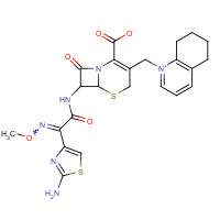 1-[[(6R,7R)-7-[[(2Z)-(2-Amino-4-thiazolyl)(methoxyimino)acetyl]amino]-2-carboxy-8-oxo-5-thia-1-azabicyclo[4.2.0]oct-2-en-3-yl]methyl]-5,6,7,8-tetrahydro-quinolinium inner salt (CAS: 84957-30-2) - Chemical Structure and Molecular Formula 