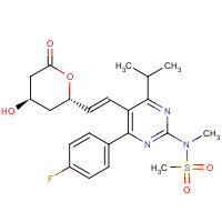 N-[4-(4-Fluorophenyl)-6-(1-methylethyl)-5-[(1E)-2-[(2S,4R)-tetrahydro-4-hydroxy-6-oxo-2H-pyran-2-yl]ethenyl]-2-pyrimidinyl]-N-methylmethanesulfonamide (CAS: 503610-43-3) - Chemical Structure and Molecular Formula 