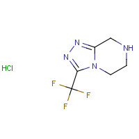 3-(Trifluoromethyl)-5,6,7,8-tetrahydro-[1,2,4]triazolo[4,3-a]pyrazine hydrochloride (CAS: 762240-92-6) - Chemical Structure and Molecular Formula 
