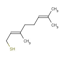 (E)-3,7-Dimethylocta-2,6-diene-1-thiol (CAS: 39067-80-6) - Chemical Structure and Molecular Formula 