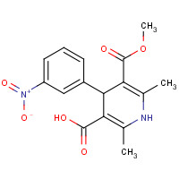 1,4-Dihydro-2,6-dimethyl-4-(3-nitrophenyl)-3,5-pyridinedicarboxylic Acid 3-Methyl Ester (CAS: 74936-72-4) - Chemical Structure and Molecular Formula 