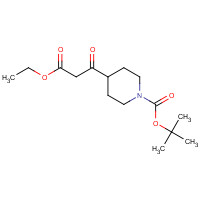 4-(2-ETHOXYCARBONYL-ACETYL)-PIPERIDINE-1-CARBOXYLIC ACID TERT-BUTYL ESTER (CAS: 479630-08-5) - Chemical Structure and Molecular Formula 