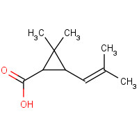 TRANS-(+)-CHRYSANTHEMIC ACID (CAS: 4638-92-0) - Chemical Structure and Molecular Formula 