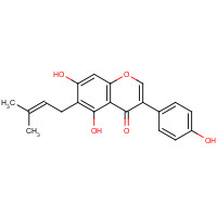 3-(4-Hydroxyphenyl)-5,7-dihydroxy-6-(3-methyl-2-butenyl)-4H-1-benzopyran-4-one (CAS: 51225-30-0) - Chemical Structure and Molecular Formula 