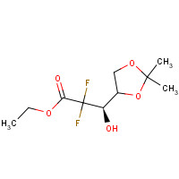 Ethyl (3R,S)-2,2-difluoro-3-hydroxy-3-(2,2-dimethyldioxolan-4-yl)propionate chemical structure Ethyl (3R,S)-2,2-difluoro-3-hydroxy-3-(2,2-dimethyldioxolan-4-yl)propionate (CAS: 95058-92-7) - Chemical Structure and Molecular Formula