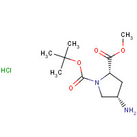 (2S,4S)-1-tert-Butyl 2-methyl 4-aminopyrrolidine-1,2-dicarboxylate hydrochloride (CAS: 171110-72-8) - Chemical Structure and Molecular Formula 
