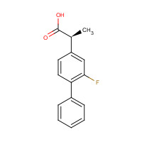 (S)-(+)-2-FLUORO-ALPHA-METHYL-4-BIPHENYLACETIC ACID (CAS: 51543-39-6) - Chemical Structure and Molecular Formula 