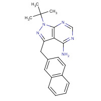 4-Amino-1-tert-butyl-3-(1'-naphthylmethyl)pyrazolo[3,4-d]pyrimidine (CAS: 221244-14-0) - Chemical Structure and Molecular Formula 