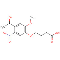 4-[4-(1-Hydroxyethyl)-2-methoxy-5-nitrophenoxy]butanoic Acid (CAS: 175281-76-2) - Chemical Structure and Molecular Formula 