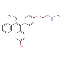 (Z)-4-Hydroxy-N-desmethyl Tamoxifen (contains up to 10% E isomer) (CAS: 112093-28-4) - Chemical Structure and Molecular Formula 