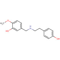 N-(p-Hydroxyphenethyl)-N-(3-hydroxy-4-methoxy)benzylamine (CAS: 4579-60-6) - Chemical Structure and Molecular Formula 