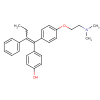 (E/Z)-4-Hydroxy Tamoxifen (CAS: 68392-35-8) - Chemical Structure and Molecular Formula 