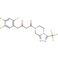 4-Oxo-4-[3-(trifluoromethyl)-5,6-dihydro-[1,2,4]triazolo[4,3-a]pyrazin-7(8H)-yl]-1-(2,4,5-trifluorophenyl)butan-2-one (CAS: 764667-65-4) - Chemical Structure and Molecular Formula 