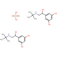Terbutaline Hemisulfate Salt (CAS: 23031-32-5) - Chemical Structure and Molecular Formula 
