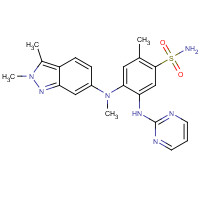 5-[4-[(2,3-Dimethyl-2H-indazol-6-yl)-methyl-amino]-pyrimidin-2-ylamino]-2-methyl-benzenesulfonamide (CAS: 790713-33-6) - Related Chemical Product