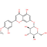 5-Hydroxy-2-(3-hydroxy-4-methoxyphenyl)-4-oxo-4H-chromen-7-yl b-D-glucopyranoside (CAS: 20126-59-4) - Chemical Structure and Molecular Formula 