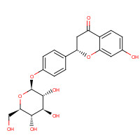 4-[(2S)-7-Hydroxy-4-oxo-3,4-dihydro-2H-chromen-2-yl]phenyl b-D-glucopyranoside (CAS: 551-15-5) - Chemical Structure and Molecular Formula 