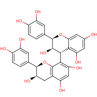 (2R,2'R,3R,3'R,4R)-2,2'-Bis(3,4-dihydroxyphenyl)-3,3',4,4'-tetrahydro-2H,2'H-4,8'-bichromene-3,3',5,5',7,7'-hexol (CAS: 29106-49-8) - Chemical Structure and Molecular Formula 