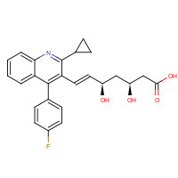 (3S,5R,6E)-7-[2-Cyclopropyl-4-(4-fluorophenyl)-3-quinolinyl]-3,5-dihydroxy-6-heptenoic acid (CAS: 254452-86-3) - Chemical Structure and Molecular Formula 