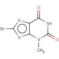 1H-purine-2,6-dione, 8-bromo-3,7-dihydro-3-methyl- (CAS: 93703-24-3) - Chemical Structure and Molecular Formula 